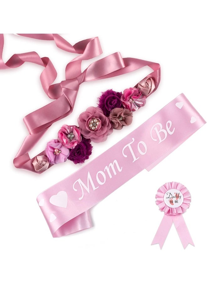 Baby Noah Baby Noah Bee Shower Mommy Sash Pregnancy Sash Keepsake Shower Flower for Gender Reveal (Lavender Pink)  - Image 1