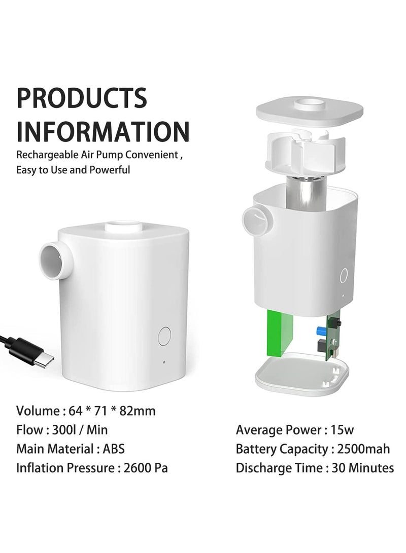 إسكدنيا مضخة هواء محمولة، مضخة هواء قابلة لإعادة الشحن مع USB، نفخ سريع وتفريغ للفراش الهوائي، ألعاب حمام السباحة، العوامات، حلقات السباحة، سرير هوائي، أكياس تخزين مفرغة من الهواء - Image 2