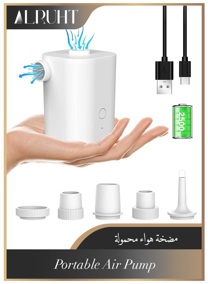 إسكدنيا مضخة هواء محمولة، مضخة هواء قابلة لإعادة الشحن مع USB، نفخ سريع وتفريغ للفراش الهوائي، ألعاب حمام السباحة، العوامات، حلقات السباحة، سرير هوائي، أكياس تخزين مفرغة من الهواء - Image 1