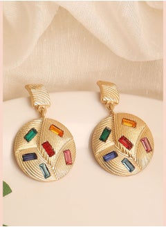 SOHI Gold Plated Party Designer Stone Drop Earring For Women  - Image 1