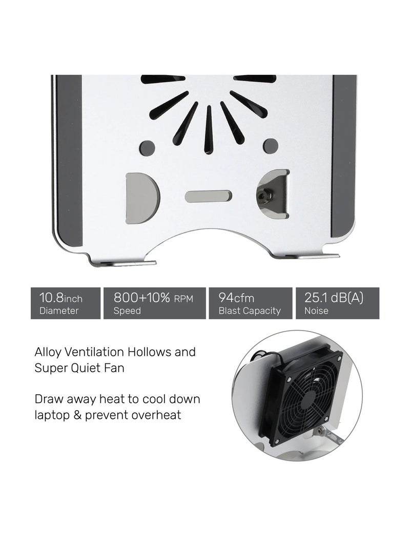 أريزون حامل كمبيوتر محمول ARIZONE NB68 مزود بمروحة تبريد ولوحة تبريد للكمبيوتر المحمول ورافعة كمبيوتر محمول قابلة لضبط الارتفاع لأجهزة الكمبيوتر المحمولة المخصصة للألعاب - Image 4