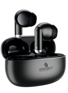 GRABIT True Wireless Earbuds in metal with Premium Sound & Durability enjoy rich bass and clear audio with 13mm drivers in a sleek metal case. Get 6-hour playtime, fast 1.5-2 hour charging, and an ergonomic fit for comfort. Compatible with iPhone, Samsung, OnePlus, Xiaomi, Huawei, HONOR Google Pixel, iPads, and more. Perfect for work, travel, and gaming.  - Image 1