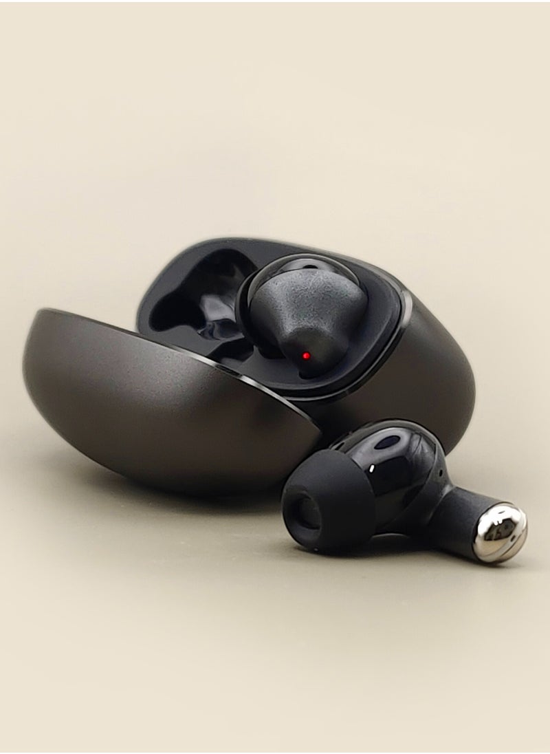 GRABIT - True Wireless Earbuds in metal with Premium Sound & Durability enjoy rich bass and clear audio with 13mm drivers in a sleek metal case. Get 6-hour playtime, fast 1.5-2 hour charging, and an ergonomic fit for comfort. Compatible with iPhone, Samsung, OnePlus, Xiaomi, Huawei, HONOR Google Pixel, iPads, and more. Perfect for work, travel, and gaming. - Image 1