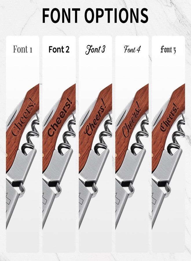 OneDor Wine Opener, Wine key, Corkscrew, Wine Bottle Opener w/Foil Cutter and Cap Remover for Servers, Bartenders, Waiters, Sommelier, Wine lover (Brown, Customize) - Image 4