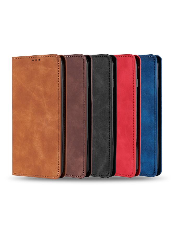 S-TOP Case For iPhone 14 Plus Skin Feel Magnetic Leather Phone Case - Image 5