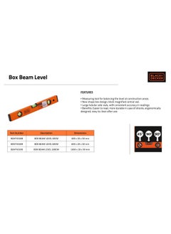 BLACK+DECKER BLACK+DECKER BDHT43189 Aluminium Box Beam Level 60cm (Orange)  - Image 5