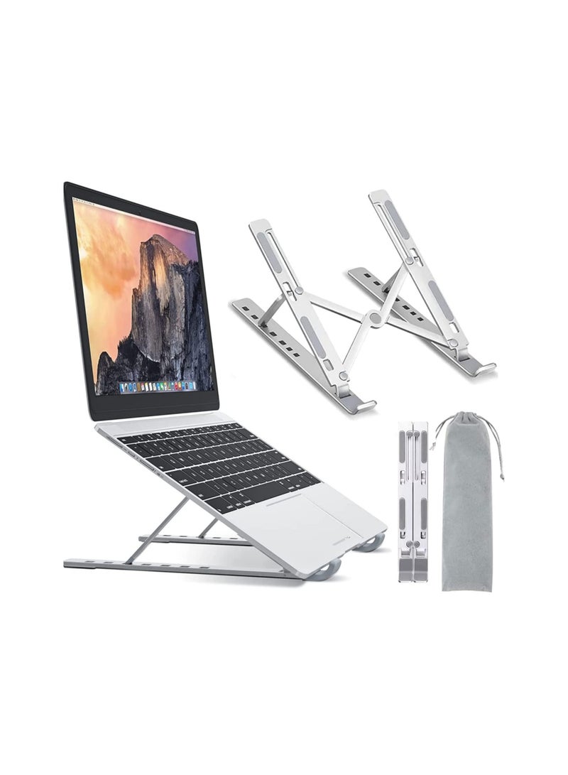 Laptop Stand for Desk, Adjustable Laptop Riser ABS+Silicone Foldable Portable Laptop Holder, Ventilated Cooling Notebook Stand - Image 1