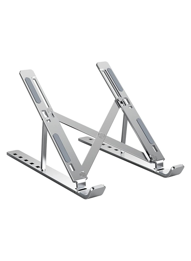 Laptop Stand for Desk, Adjustable Laptop Riser ABS+Silicone Foldable Portable Laptop Holder, Ventilated Cooling Notebook Stand - Image 2