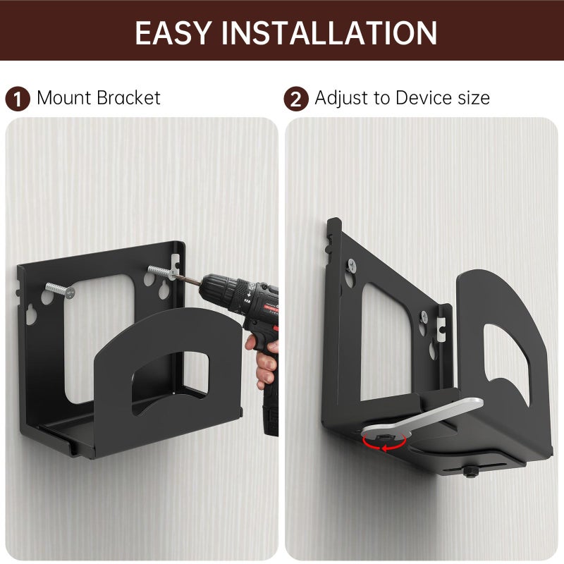 IRONDIY Cable Box Mount,Adjustable Wall Mount Holder for Small and Narrow Devices Like Cable Boxes,DVD Players,Modems,Streaming Media Devices and Other Media Players - Image 4