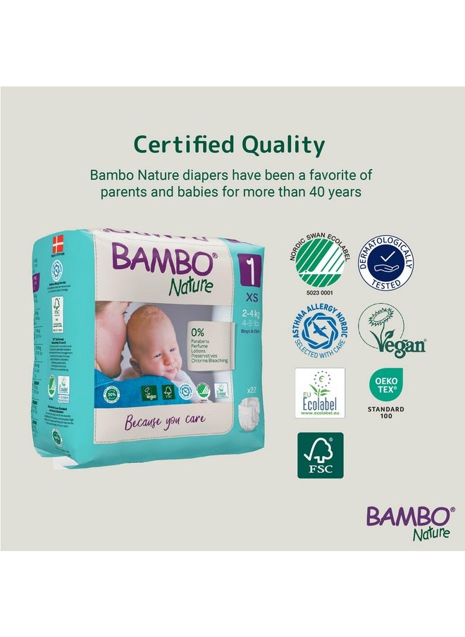 BAMBO NATURE Premium Baby Diapers - Xs Size (2-4 Kgs), 22 Count, For Newborn Baby - Super Absorbent, Eco-Friendly And With A Wetness Indicator, White  - Image 4