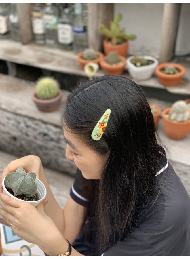 ETA Set Of 2 Handmade Embroidery Hair Clips Vintage Embroidered Sunflower Hair Clips Embroidered Floral Hair Clips Gift For Daughter Teenager Unique Hair Accessory Hc16 - Image 5