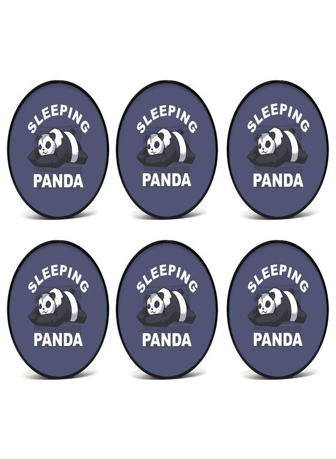 Tinywalk Panda Coaster Wooden Printed Coaster (4X4) inch Set of 6 Pieces - Image 1