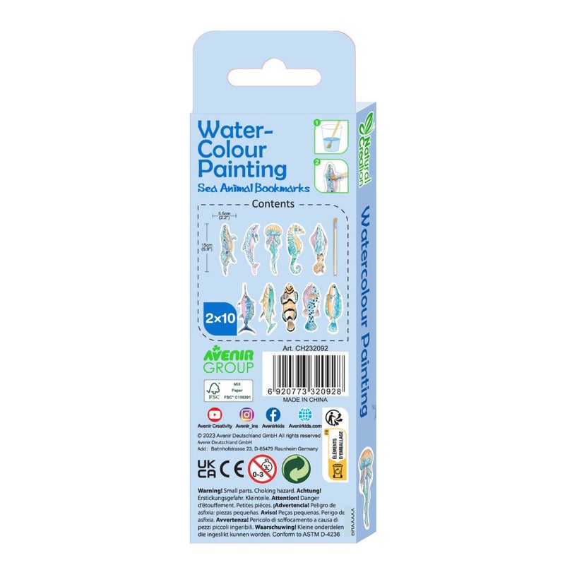 Avenir - Paint by Water - Bookmarks - Sea Animal Multicolour | Paint by Water Art lets little ones discover easy, fun painting - with no mess! | Ages 3+ - Image 2