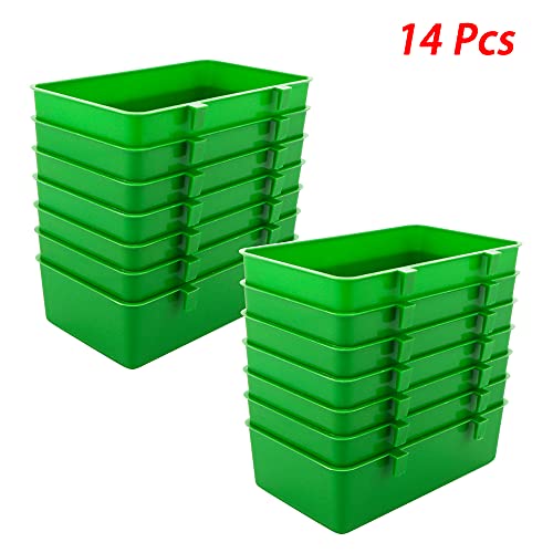 DQITJ 14 Pcs Bird Plastic Feeder, Seed Food Feeding Cup for Poultry Pigeon Parrot Parakeet Budgie Cage - Image 3
