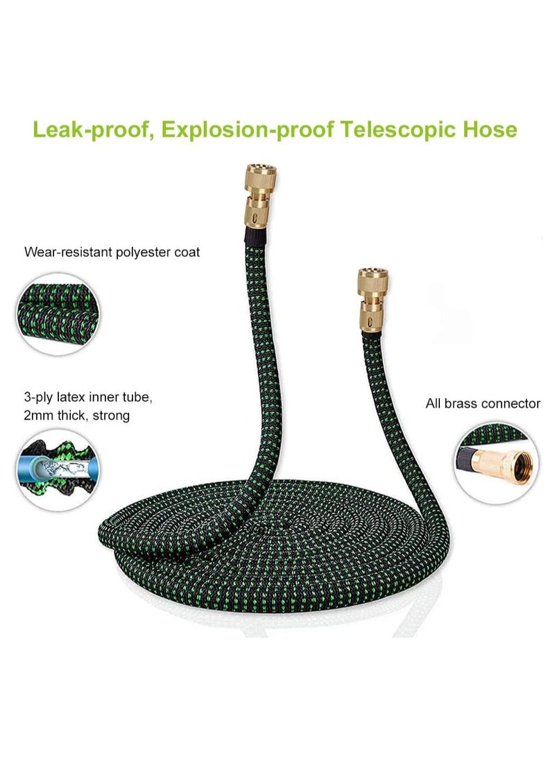 Arabest 75ft Expandable Garden Hose with 9 Function Nozzle Flexible Strong Water Hose with Solid Brass Fittings and Double Latex Core - Image 3