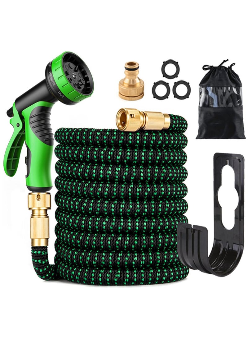 Arabest 75ft Expandable Garden Hose with 9 Function Nozzle Flexible Strong Water Hose with Solid Brass Fittings and Double Latex Core - Image 1