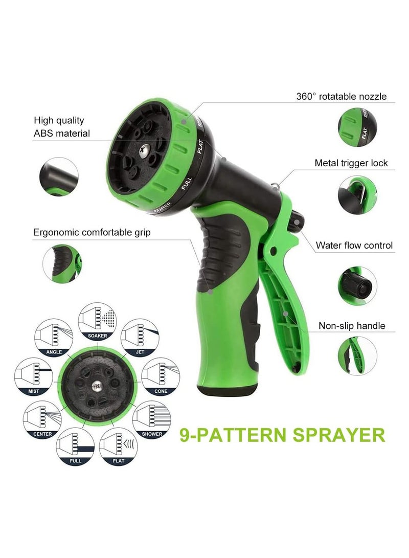 Arabest 75ft Expandable Garden Hose with 9 Function Nozzle Flexible Strong Water Hose with Solid Brass Fittings and Double Latex Core - Image 2