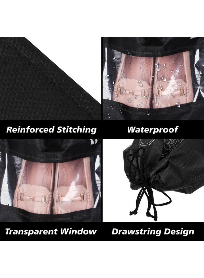 Kuber Industries Kuber Industries Pack of 24 Shoe Bags | Shoe Bags for Travel | Non-Woven Shoe Storage Bags | Storage Organizers Set | Shoe Cover with Transparent Window | Shoe Dori Cover | Black & Green - Image 4