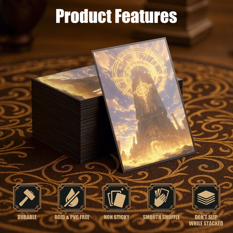 Kiiransr MTG Card Sleeves - Plains - Utility Lands Series - Ultra Clear Front & Matte Finish Back, 100 Count Standard Size Matte Art Sleeve for Magic The Gathering - Image 5
