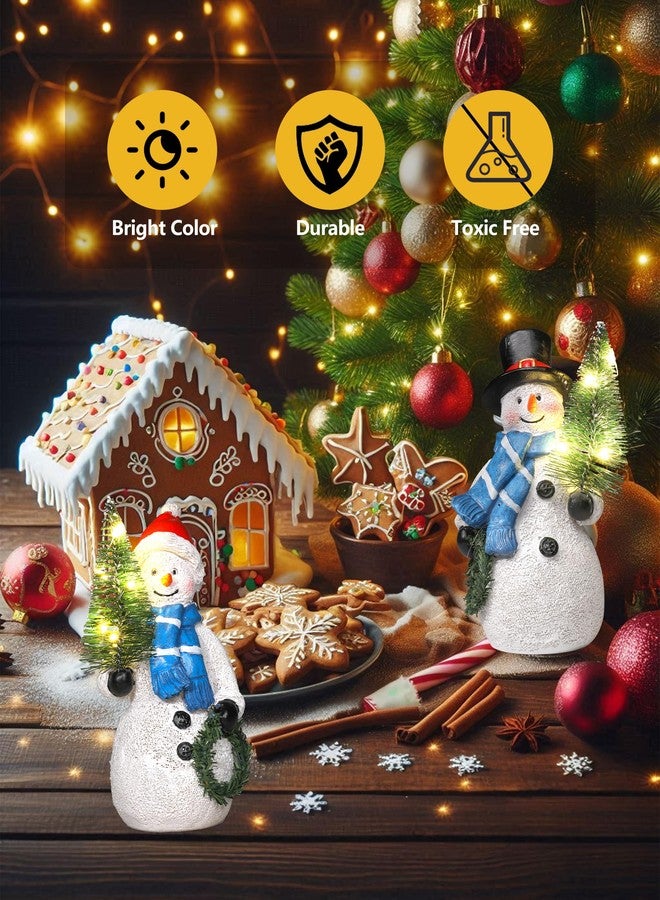 GoGnome Duo 5'' Resin Snowman Figurines with Lighted Christmas Tree Wreath - Christmas Decorations Indoor Snowman Decor Ornaments Centerpiece - Winter Holiday (Snowmen) - Image 2