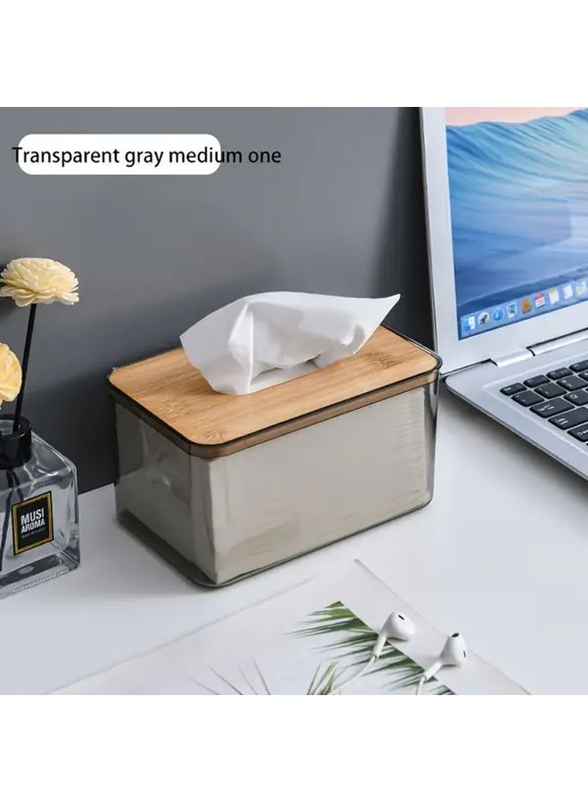 Small Modern Rectangular Tissue Box Holder With Lid For Bathroom Dining Office Storage - Image 5