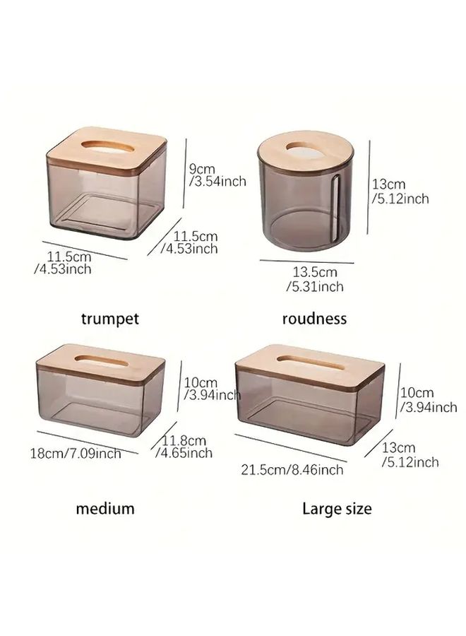 Small Modern Rectangular Tissue Box Holder With Lid For Bathroom Dining Office Storage - Image 4