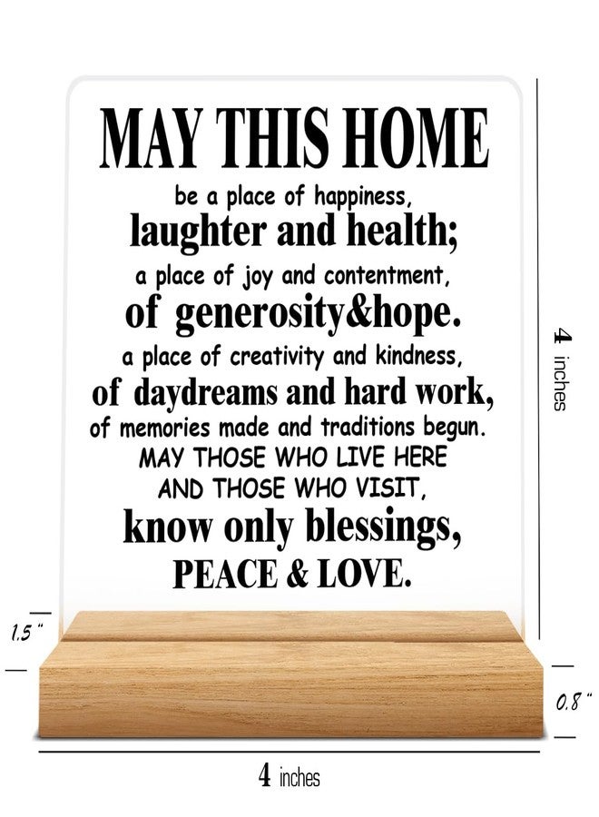 Zauly Housewarming Gifts for Women and Men - May This Home Acrylic Desk Sign Decor - Religious House Warming Gift - Image 3
