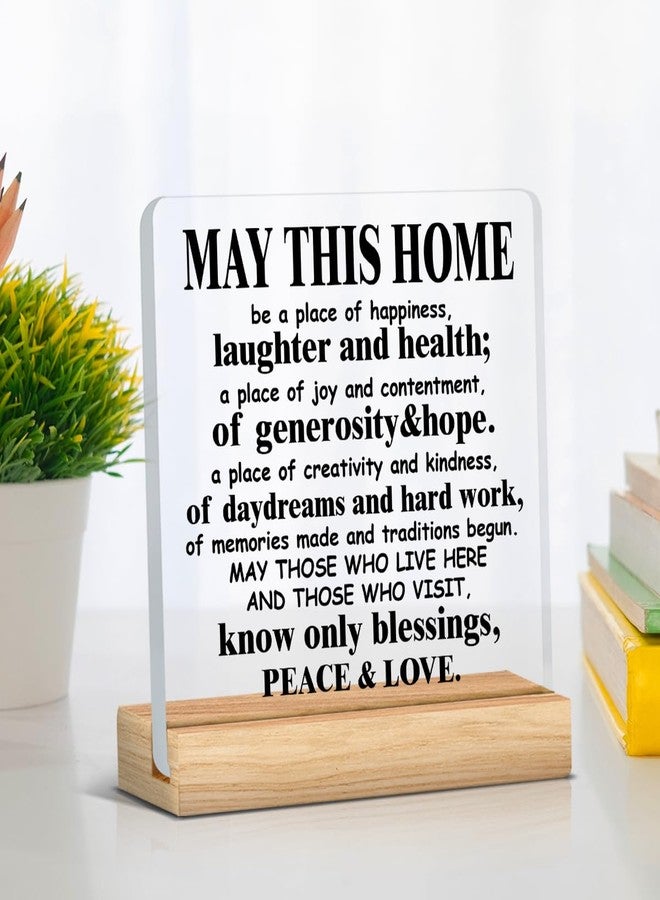 Zauly Housewarming Gifts for Women and Men - May This Home Acrylic Desk Sign Decor - Religious House Warming Gift - Image 4