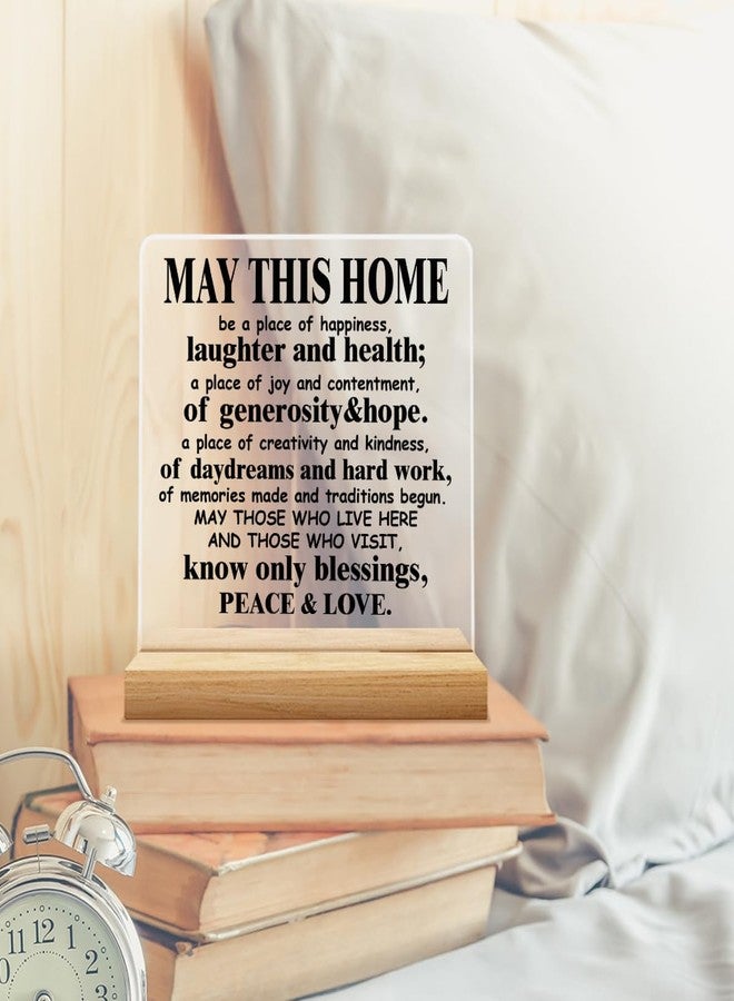 Zauly Housewarming Gifts for Women and Men - May This Home Acrylic Desk Sign Decor - Religious House Warming Gift - Image 5