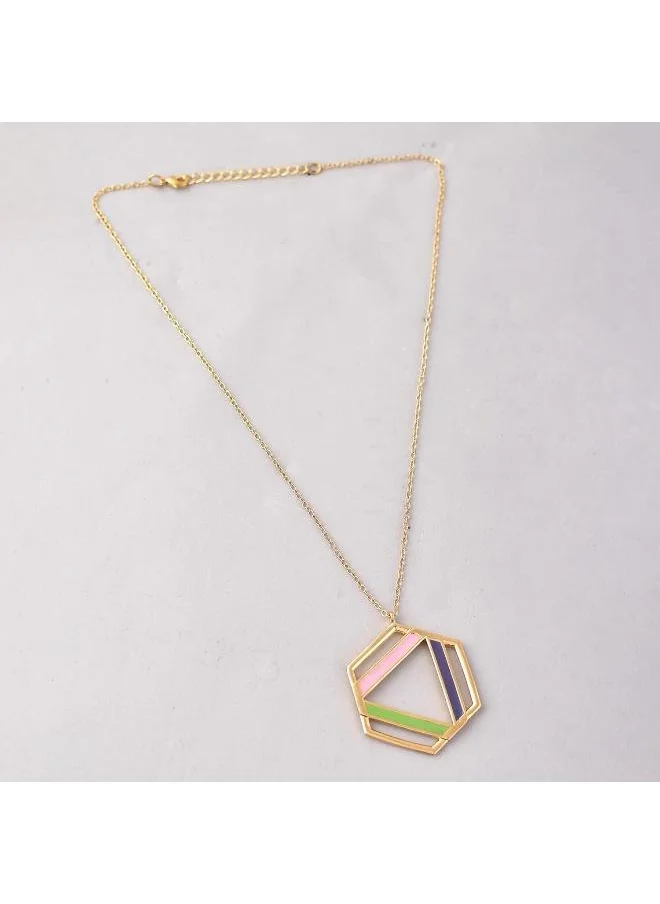 فويلا Benzene Enamelled Large Pendant Long Necklace