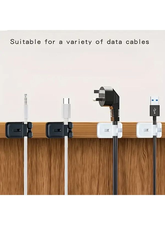 Black Cable Organizer Clips 8pcs Durable PP Material For Desk Home Office Management - Image 3