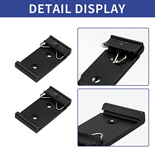 EATAKWARD 1.08 Width Universal DIN Rail Mount Clip Snap in Solid Zinc-Aluminum Alloy Din-Rail Mounting Brackets Rail Fixed Clamp Relay Clip for 35mm Din Rail for Countersunk Head M3 Screws 4Pcs - Image 2