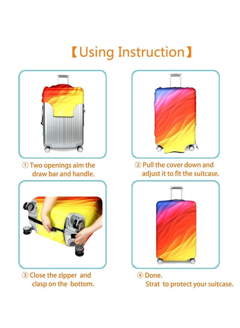 Travel Luggage Cover, Washable Travel Gear Cover Baggage Suitcase Protector, Fit for 25-28 Inch luggage Suitcase Spandex Protective Cover(L, Tropical Pineapple) - Image 3