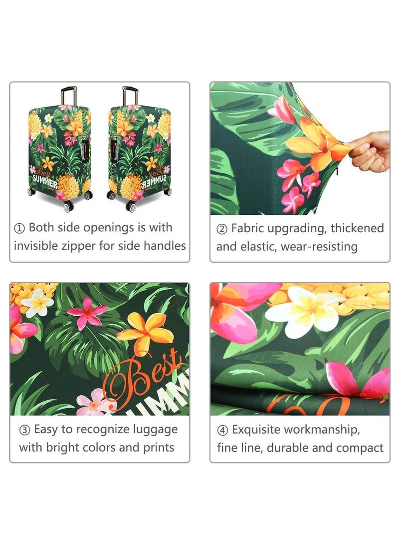Travel Luggage Cover, Washable Travel Gear Cover Baggage Suitcase Protector, Fit for 25-28 Inch luggage Suitcase Spandex Protective Cover(L, Tropical Pineapple) - Image 5