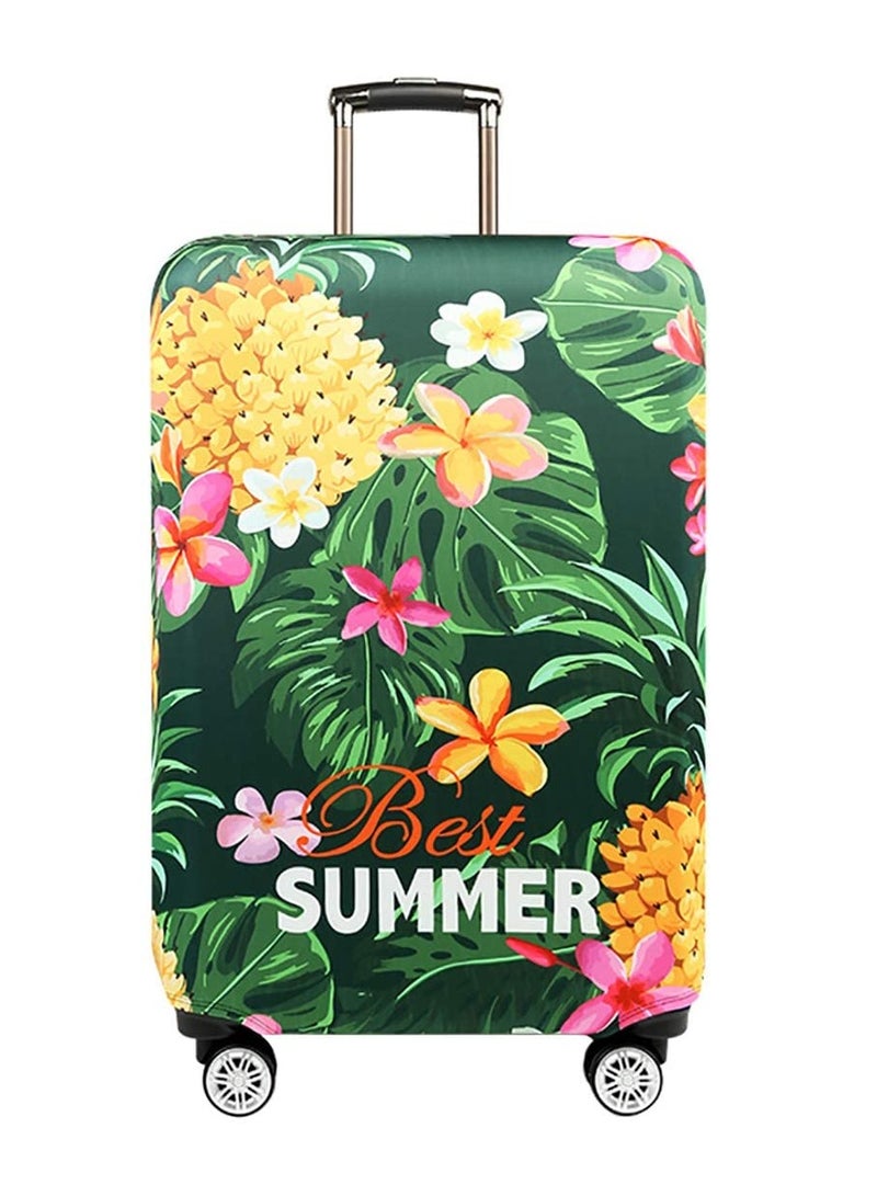 Travel Luggage Cover, Washable Travel Gear Cover Baggage Suitcase Protector, Fit for 25-28 Inch luggage Suitcase Spandex Protective Cover(L, Tropical Pineapple) - Image 1