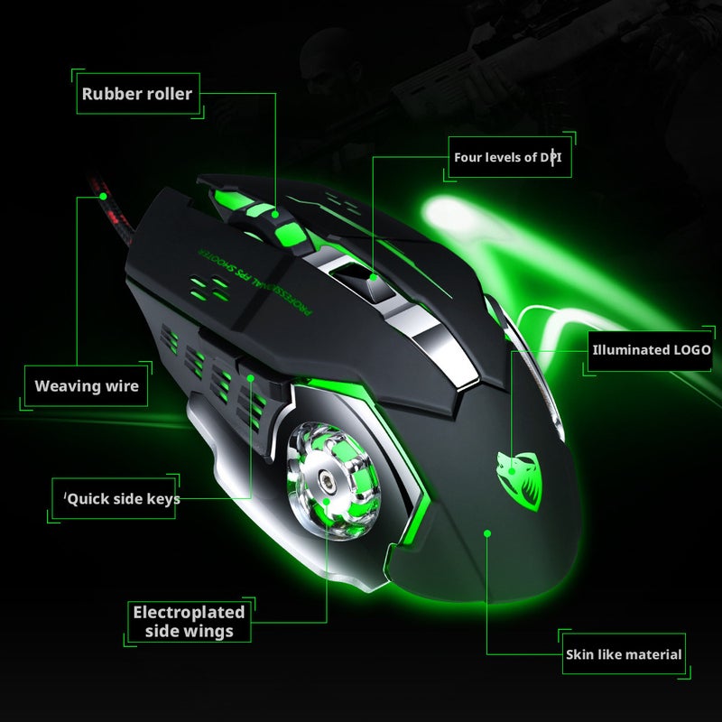 LeiLang V6 Wired Gaming Mouse with RGB Backlit and Programmable - Image 3