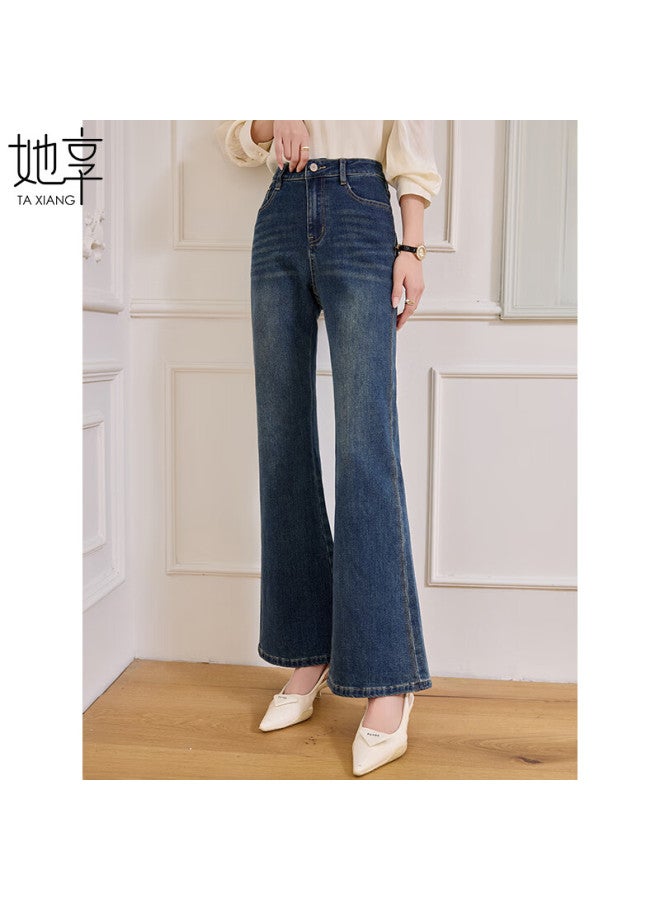 She enjoys Sheen Micro Flared Jeans Women's Elegant Slimming Flared Pants Elastic All-match Spring And Autumn Long Pants Women's Pants T51n060 - Image 1