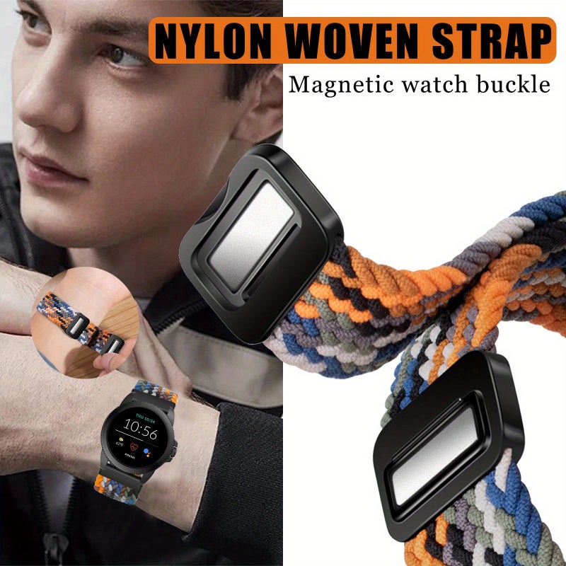 حزام نايلون أخضر مغناطيسي بتصميم مضفر لـ Amazfit Bip 3 Pro للرجال والنساء في الولايات المتحدة - Image 3