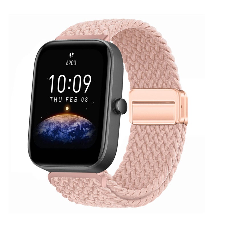 حزام نايلون أخضر مغناطيسي بتصميم مضفر لـ Amazfit Bip 3 Pro للرجال والنساء في الولايات المتحدة - Image 1