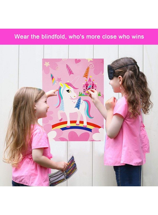 T-Antrix لعبة دبوس القرن على اليونيكورن لعبة حفلة اليونيكورن للفتيات مع ملصق 21'' × 28'' 24 قطعة من القرون لوازم حفلة عيد ميلاد اليونيكورن لتزيين الحائط والمنزل والغرفة - Image 5