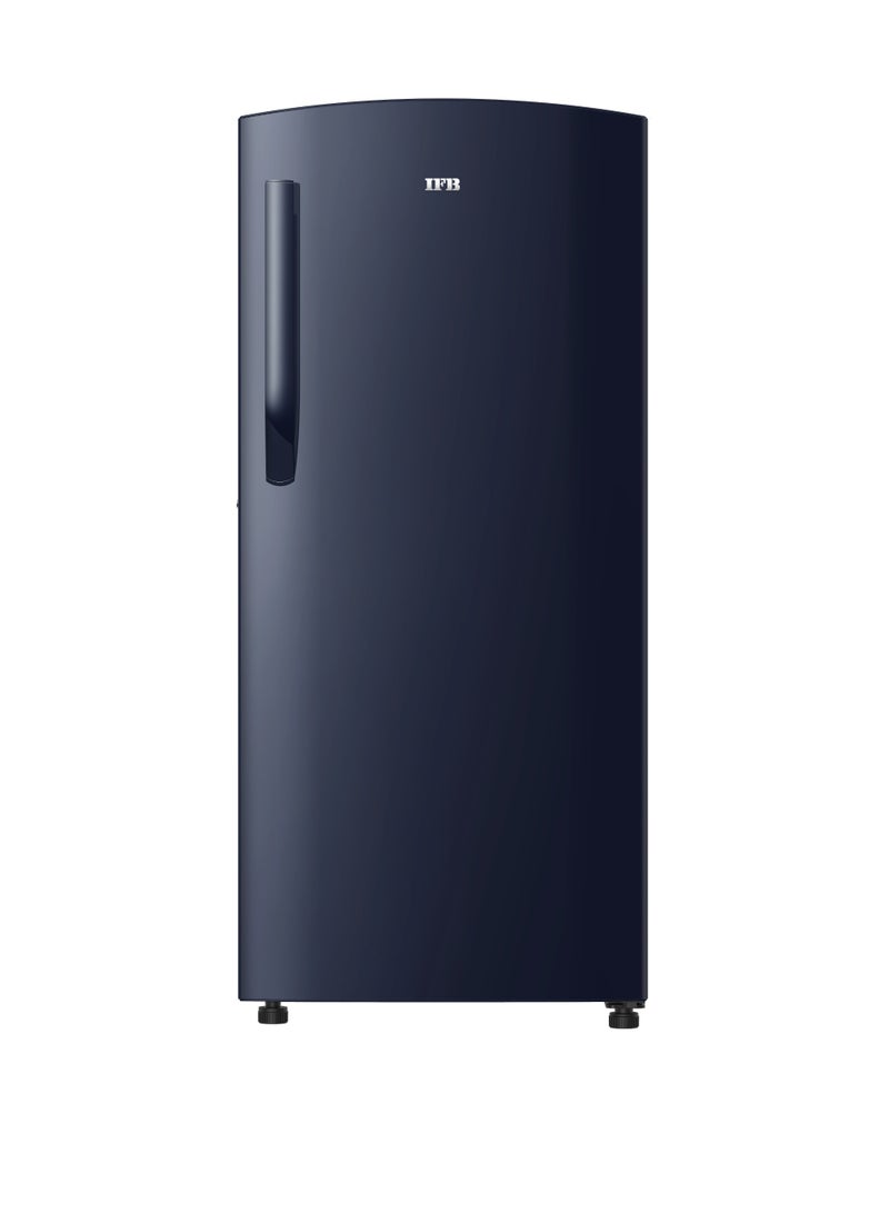 IFB 213L Single Door Direct Cool Refrigerator – Cobalt Blue.   Reliable cooling meets modern design with the IFB 213L Direct Cool Single Door Refrigerator. Fast ice-making, durable glass shelves, XL bottle storage, and up to 30 days freshness with Quadra Crisper technology. Ideal for singles and small families.  - Image 3