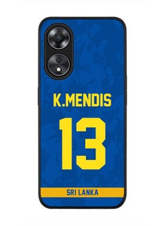 Cover for Oppo A78 5G / Oppo A58 5G Case , Rugged Black Slim fit Protective Phone Cases - Player Name - Kusal Mendis, Jersey Number- 13