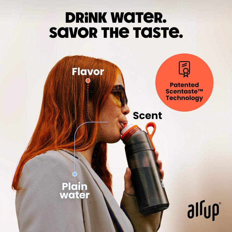 air up water bottle (22oz) for school, sports, gym | includes 5 scent pods & straw | flavored bottle in grey â€“ also for kids, boys, girls | no calories, sugar-free and suitable for carbonation - Image 2