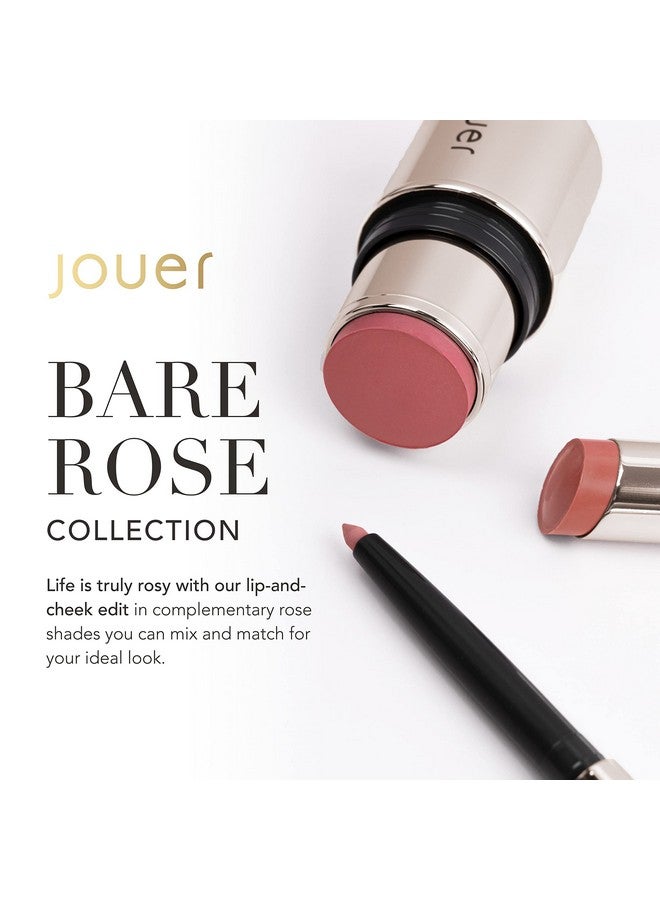 Jouer Bare Rose Collection Blush Stick Cream Lip Liner Lip Plumping Balm Kit Face Makeup In Rose Shades Hydrating Formulas For Long Wear - Image 3