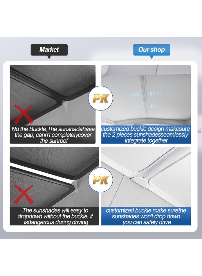 Upgraded Tesla Model Y Roof Sunshade Heat-Insulating, UV-Protective, Nano-Reflective Interior Accessories for Tesla Model Y 2020-2025 - Image 4