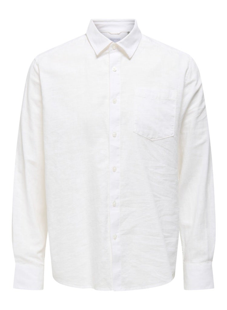 Only & Sons Men's Linen-Cotton Full Sleeve Shirt - Image 3