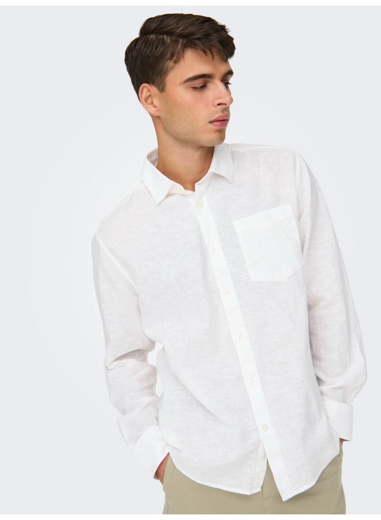 Only & Sons Men's Linen-Cotton Full Sleeve Shirt - Image 2