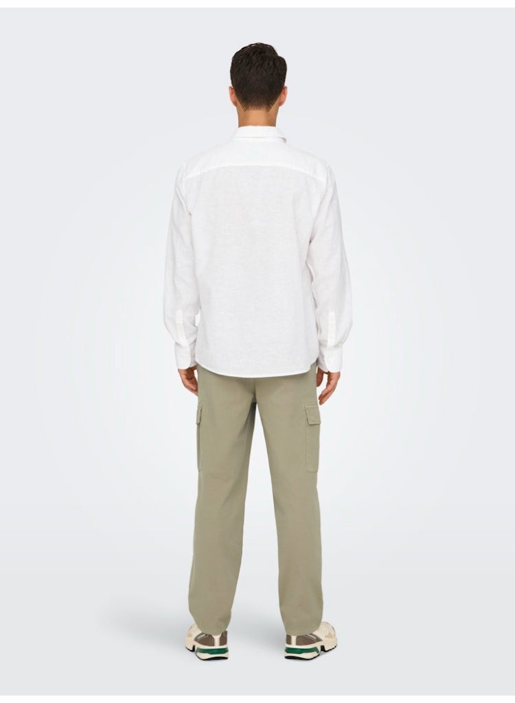 Only & Sons Men's Linen-Cotton Full Sleeve Shirt - Image 5