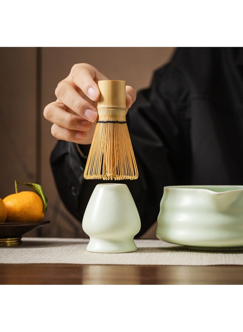 LIVQORA 4-piece Japanese Matcha Set Kit with Premium Quality Ceramic, Tea Scoop Whisk Ceramic Holder, 4 Pieces Traditional Matcha Kit to Prepare Traditional Matcha Tea, 100% Natural Matcha Gift Kit(Green) - Image 3