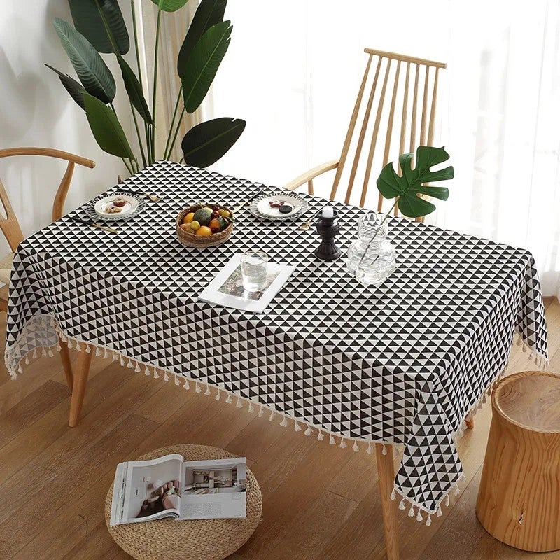 Y&D Small Fresh Embroidered Linen Tablecloths and Table Runners for Home, Wedding, Hotel, Party & Restaurant Events - Image 1